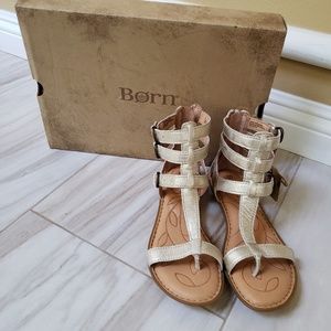 Brand new, Born pale gold gladiator sandals